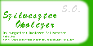 szilveszter opolczer business card